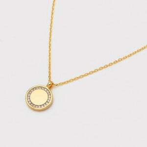 Estella Bartlett Cubic Zirconia Halo Coin Pendant Necklace New